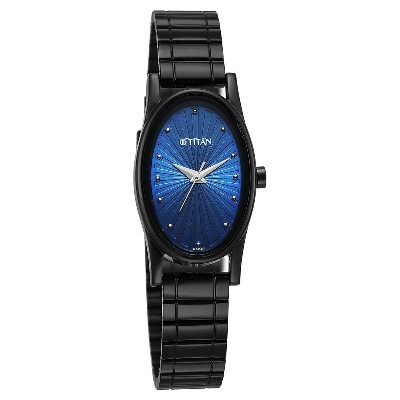 Picture of Titan Karishma Quartz Analog Blue Dial Black Stainless Steel Strap Watch For Women