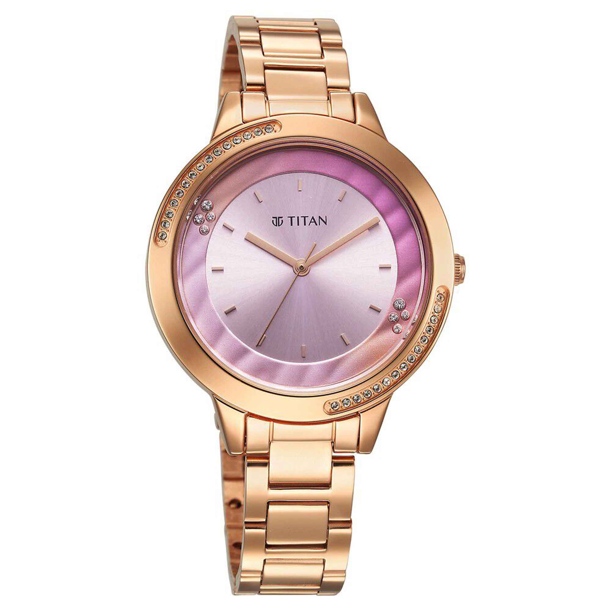 Picture of Titan Razzle Dazzle Quartz Analog Pink Dial Stainless Steel Strap Watch For Women