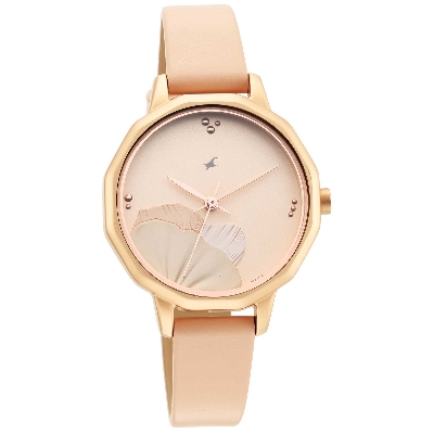 Picture of Uptown Retreat Rose Gold Dial Analog Beige Leather Strap Watch