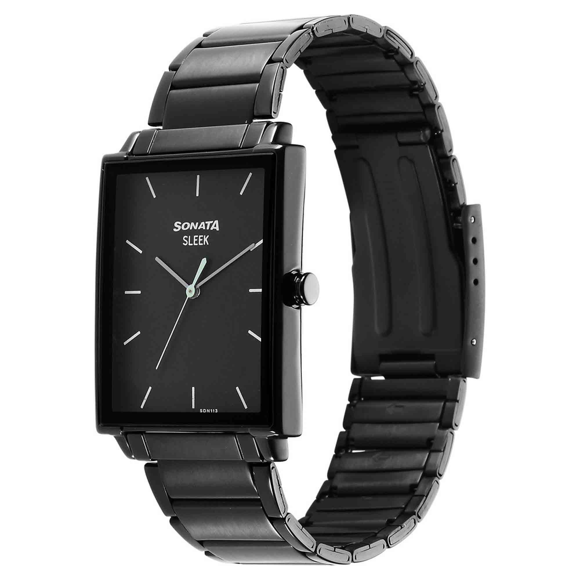 Picture of Sleek Black Dial Analog Watch for Men