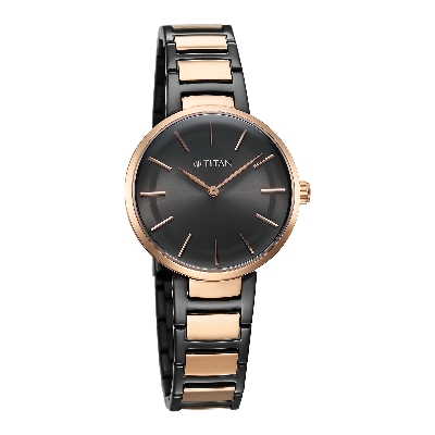Picture of Titan Workwear Quartz Analog Anthracite Dial Stainless Steel Strap Watch for Women
