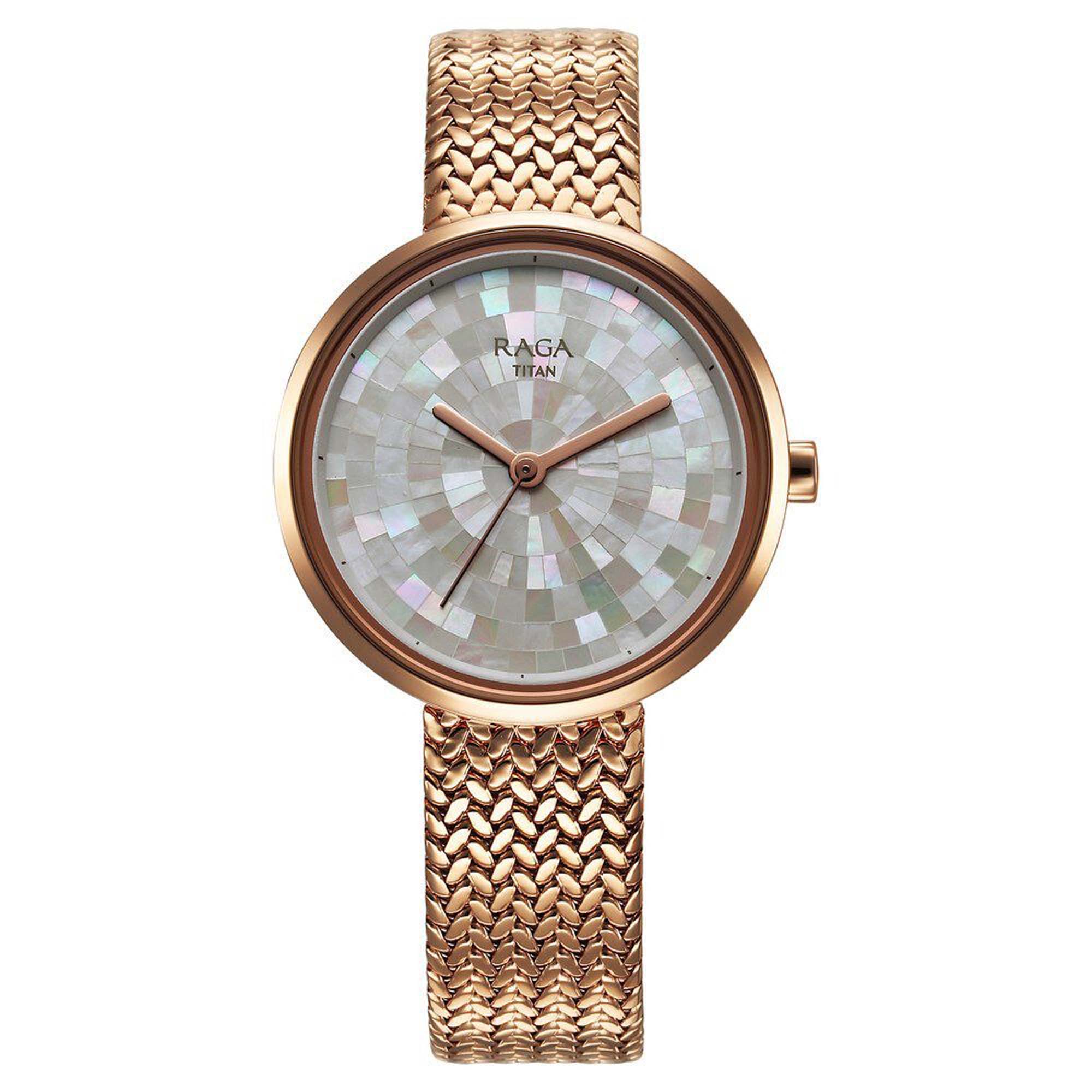 Picture of Titan Raga Memoirs Quartz Analog Mother Of Pearl Dial With Rose Gold Metal Strap Watch For Women