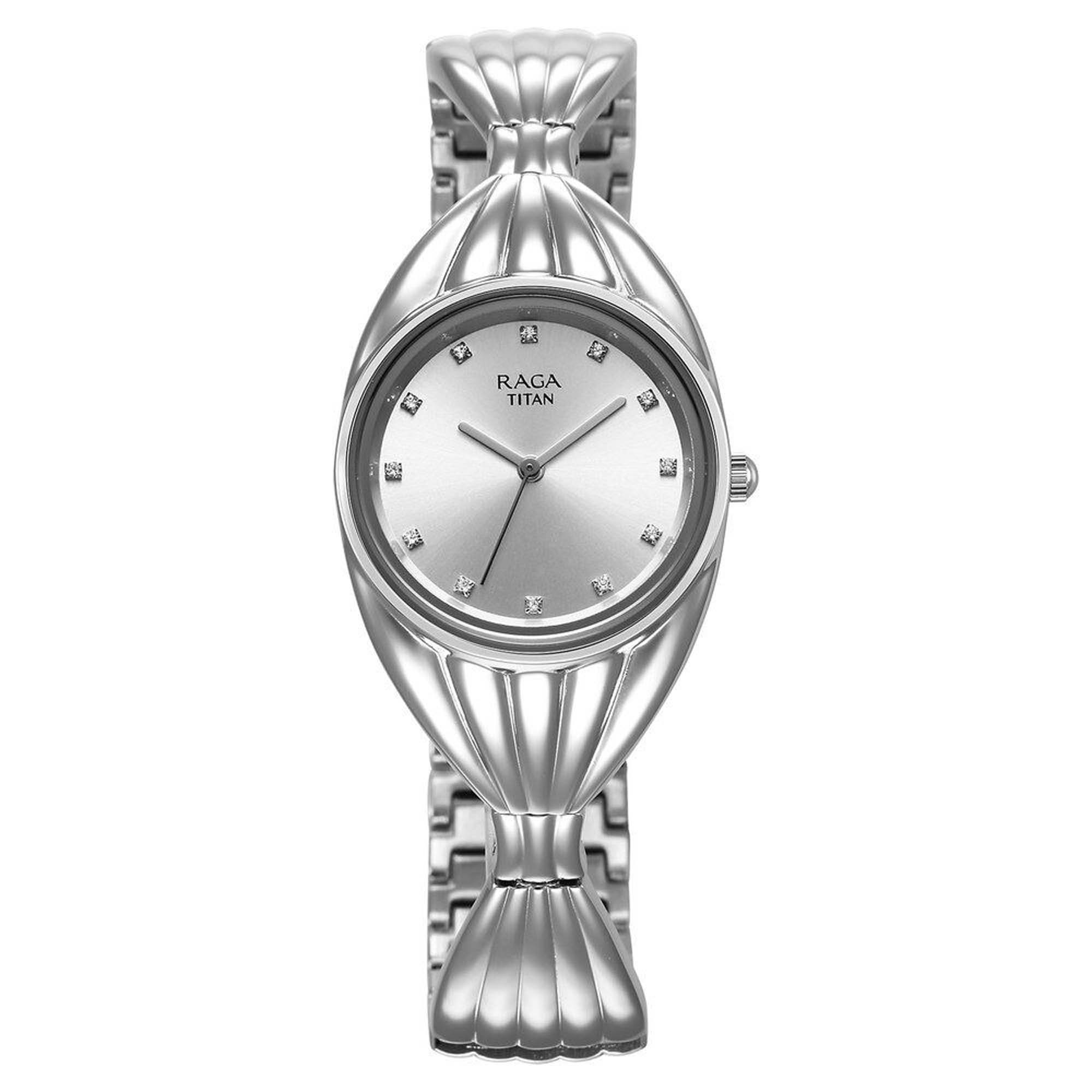 Picture of Titan Raga Memoirs Quartz Analog Silver Dial With Silver Metal Strap Watch For Women