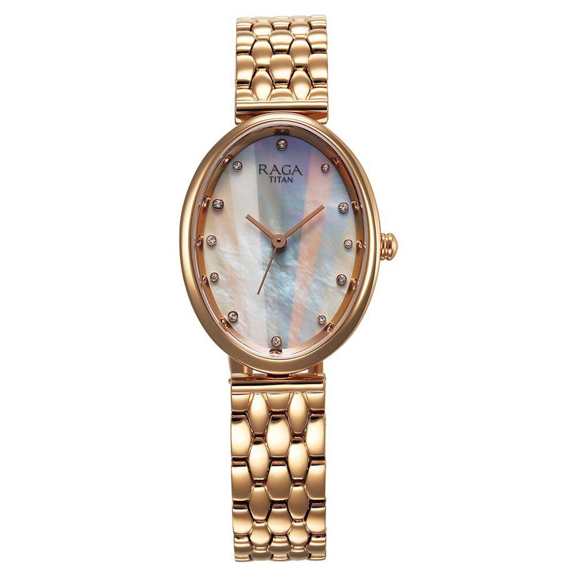 Picture of Titan Raga Memoirs Quartz Analog Mother Of Pearl Dial With Rose Gold Metal Strap Watch For Women