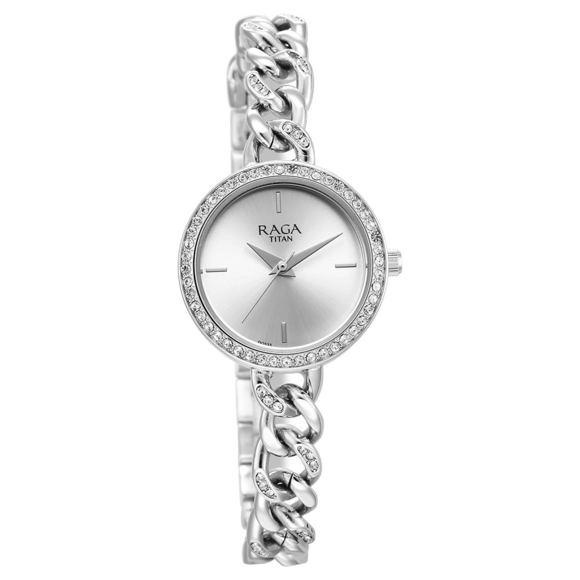 Picture of Titan Raga Showstopper Quartz Analog Silver Dial Metal Strap Watch for Women