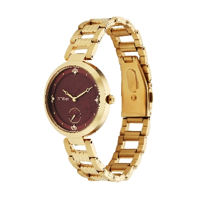 Picture of Titan Red Dial Metal Strap Watch for Women