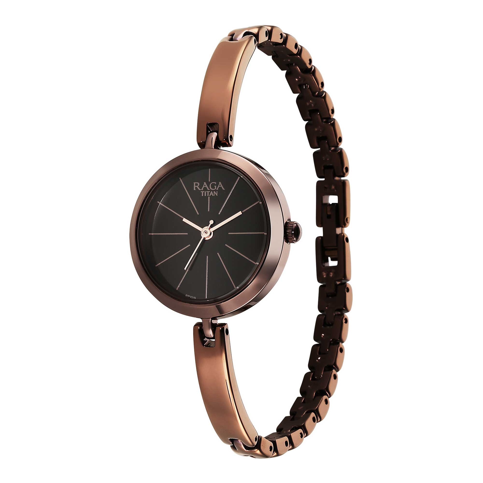 Picture of Titan Raga Viva Quartz Analog Brown Dial Brown Metal Strap Watch for Women