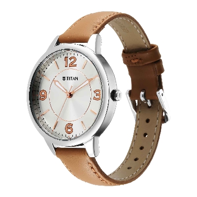 Picture of Urban Silver White Dial Leather Strap Watch