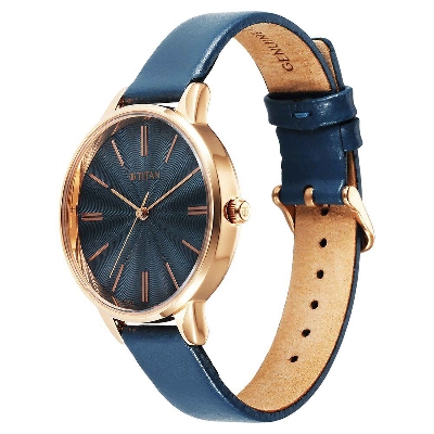 Picture of Titan Neo Quartz Analog Blue Dial Leather Strap Watch For Women