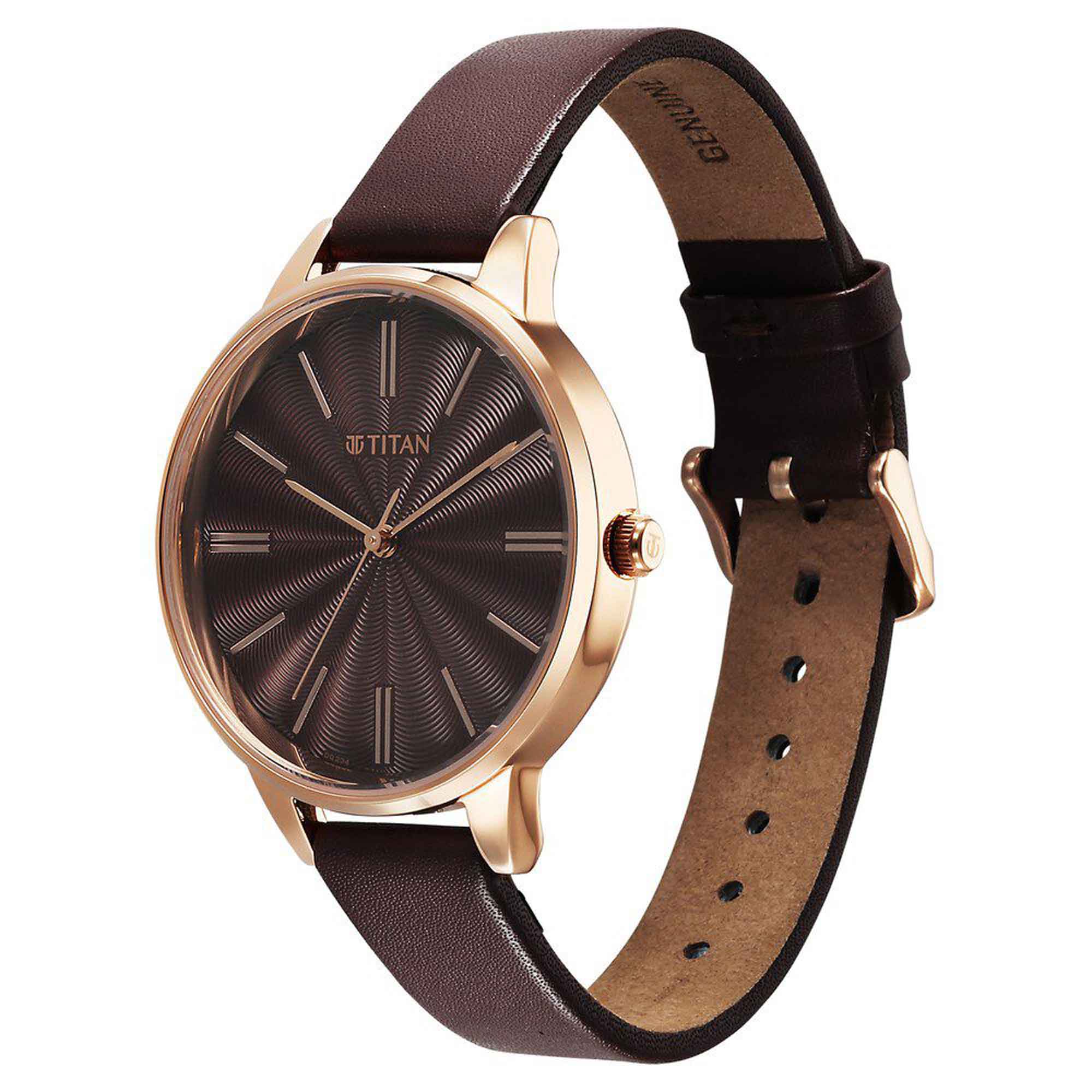 Picture of Titan Neo Quartz Analog Maroon Dial Leather Strap Watch For Women