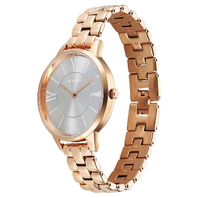 Picture of Titan Neo Quartz Analog Grey Dial Rose Gold Metal Strap Watch For Women
