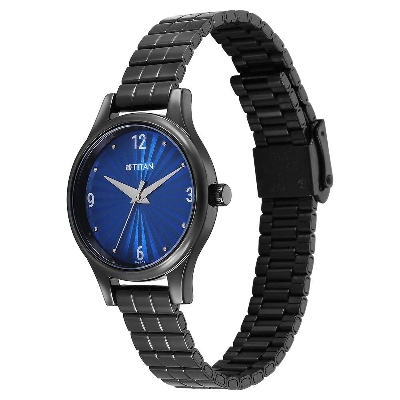 Picture of Titan Karishma Quartz Analog Blue Dial Black Stainless Steel Strap Watch For Women