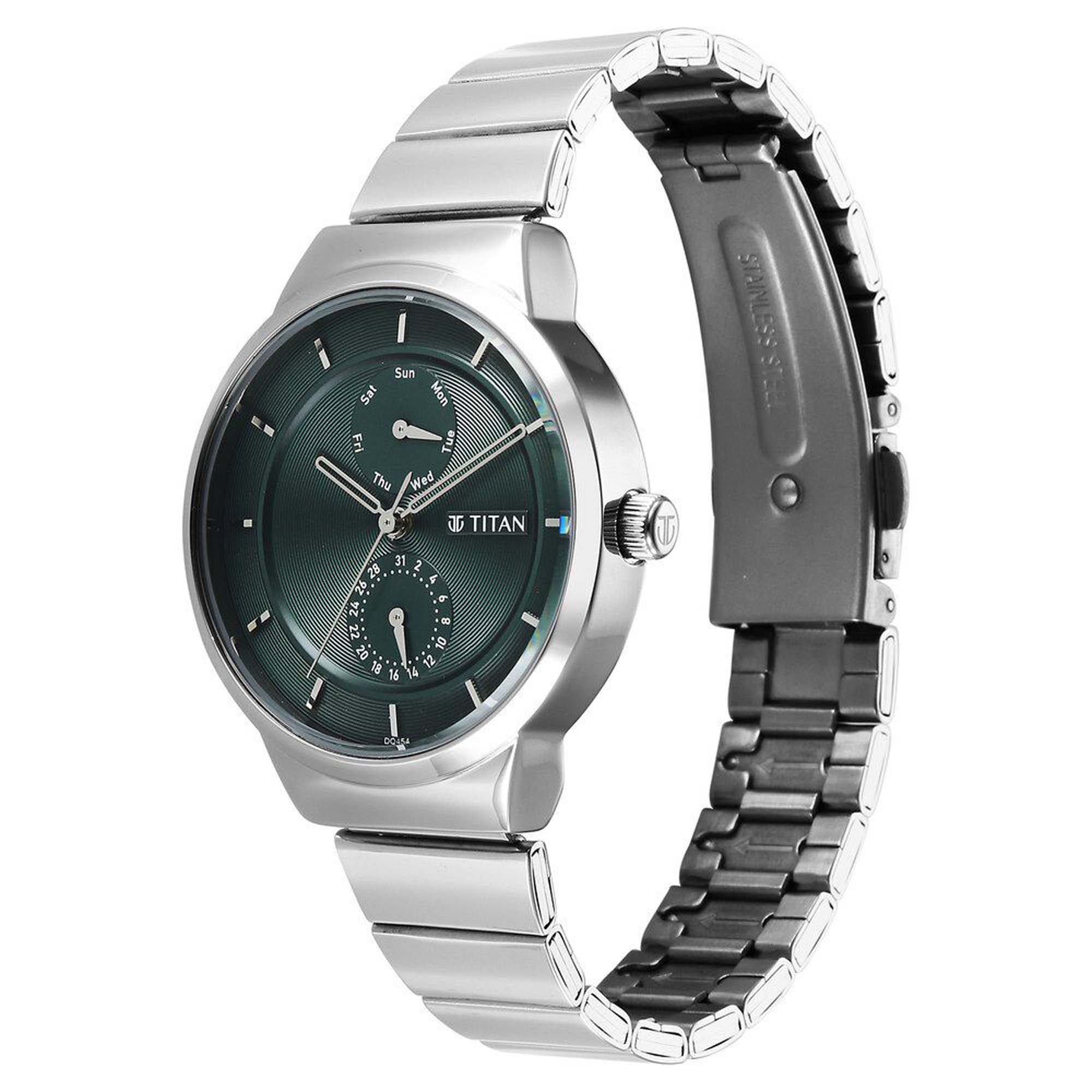 Picture of Titan Neo Multifunction Green Dial Silver Color Stainless Steel Strap Watch For Women