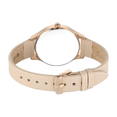 Picture of Titan Neo Quartz Analog Silver Dial Beige Leather Strap Watch For Women