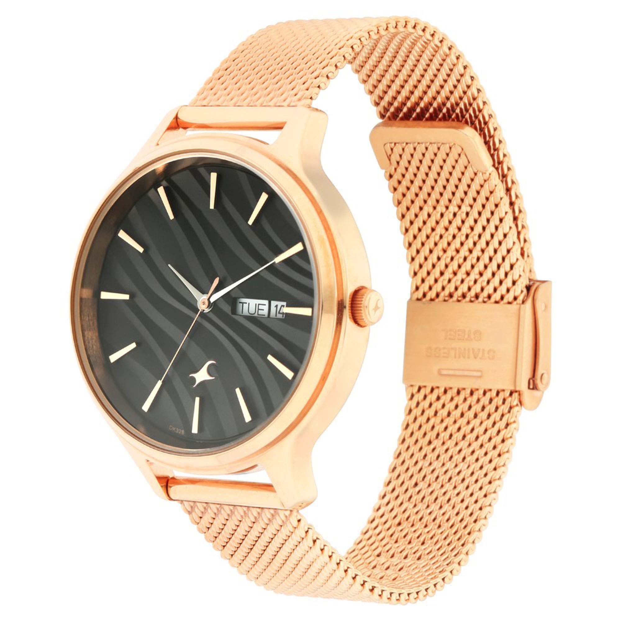 Picture of Fastrack - Ruffles Black Dial Metal Mesh Strap Watch