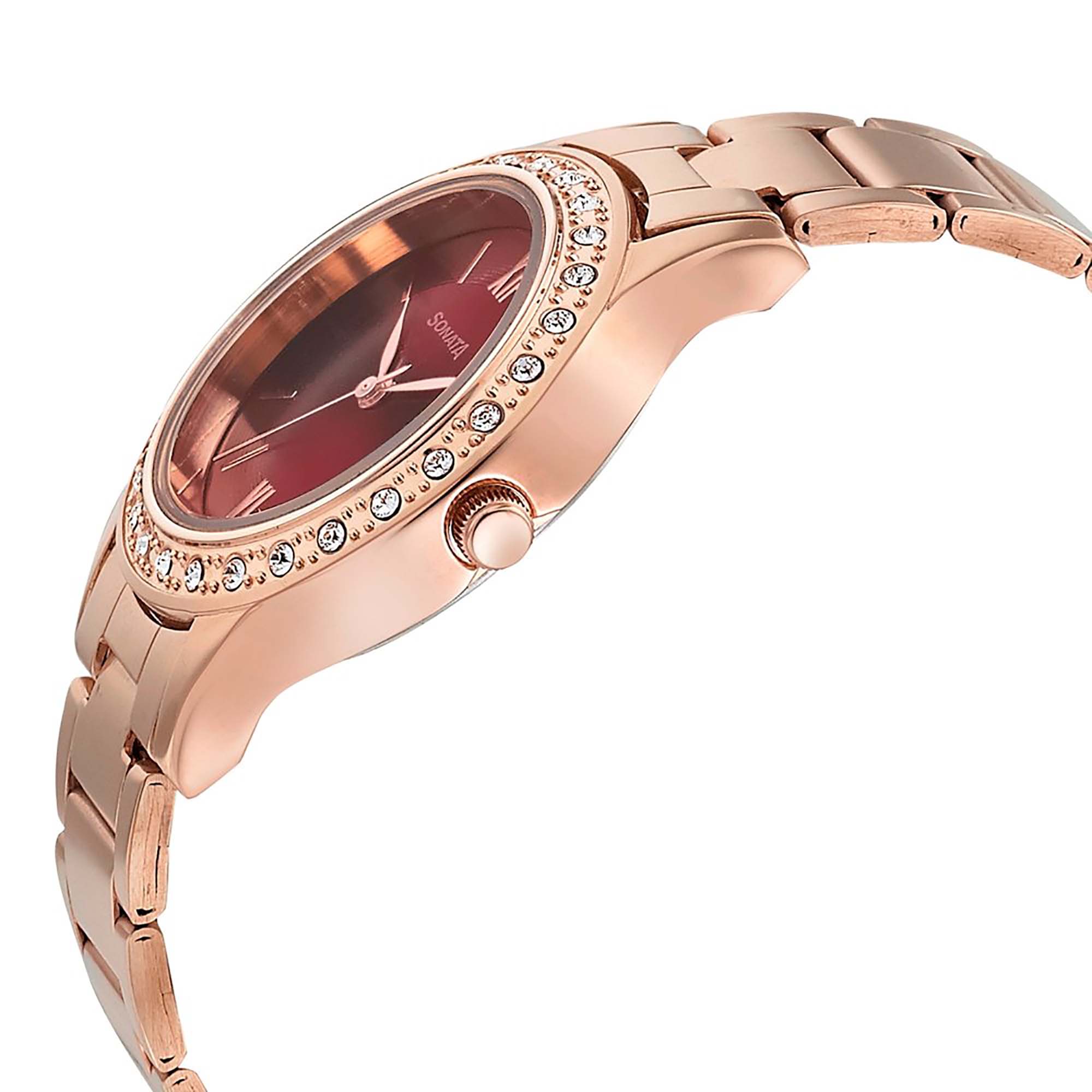 Picture of Blush It Up with Maroon Dial Stainless Steel Strap Watch