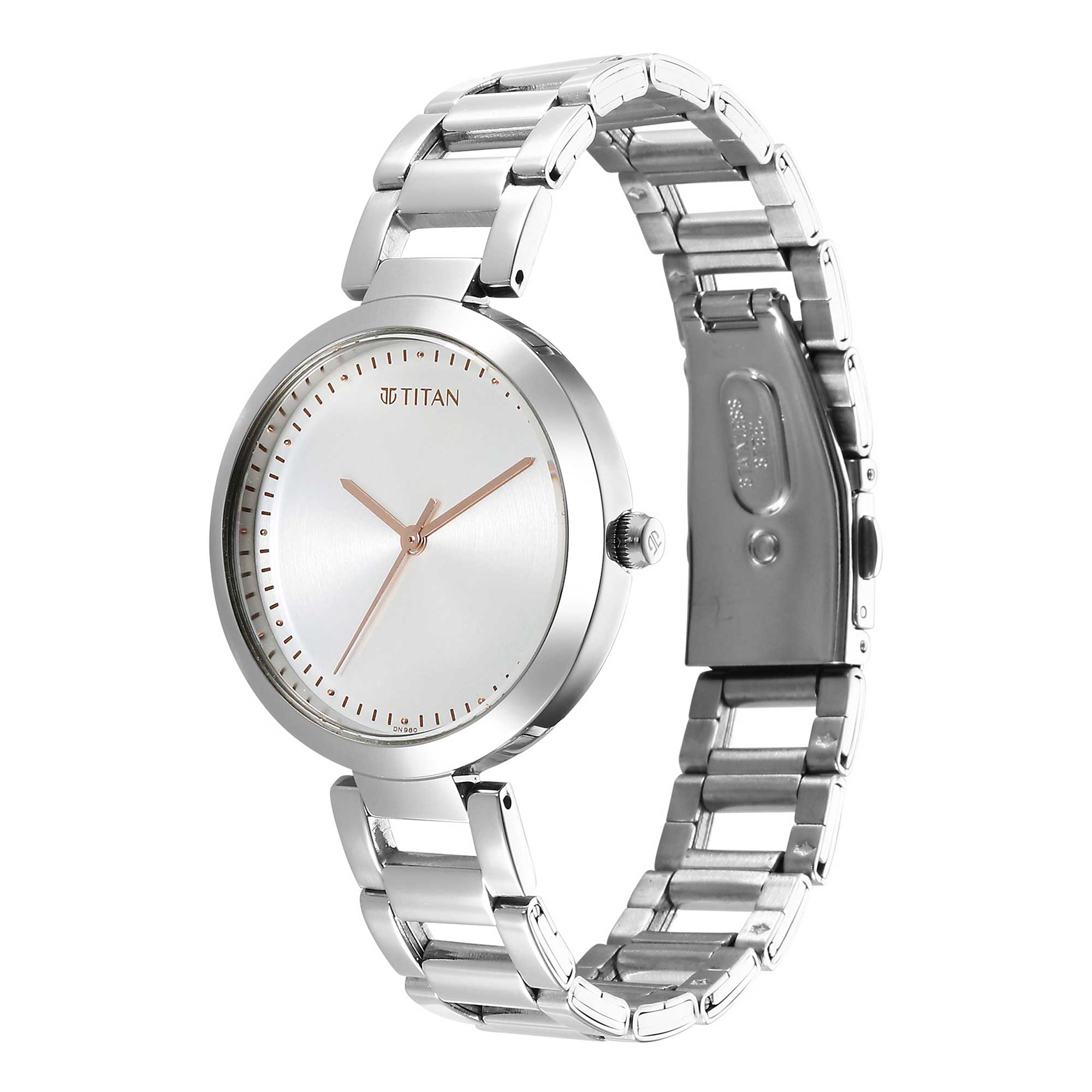 Picture of Titan Workwear Quartz Analog Silver Dial Silver Stainless Steel Strap Watch for Women