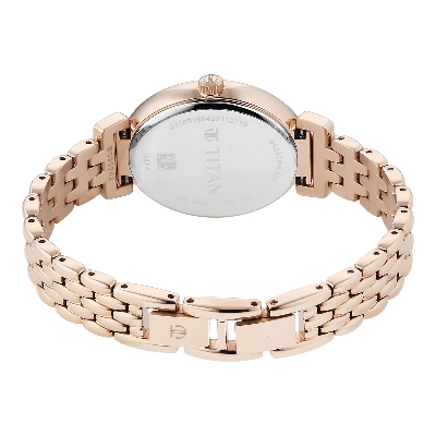 Picture of Titan Aura Phase Quartz Analog Rose Gold Dial Rose Gold Stainless Steel Strap Watch for Women