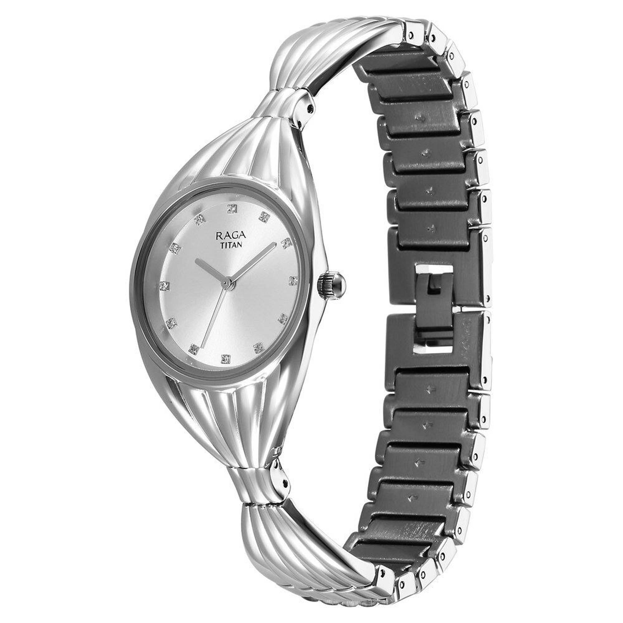 Picture of Titan Raga Memoirs Quartz Analog Silver Dial With Silver Metal Strap Watch For Women