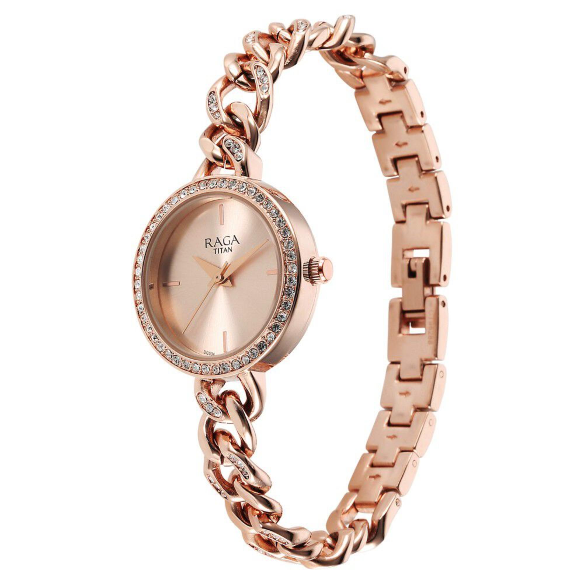 Picture of Titan Raga Showstopper Quartz Analog Rose Gold Round Dial Rose Gold Metal Strap Watch For Women