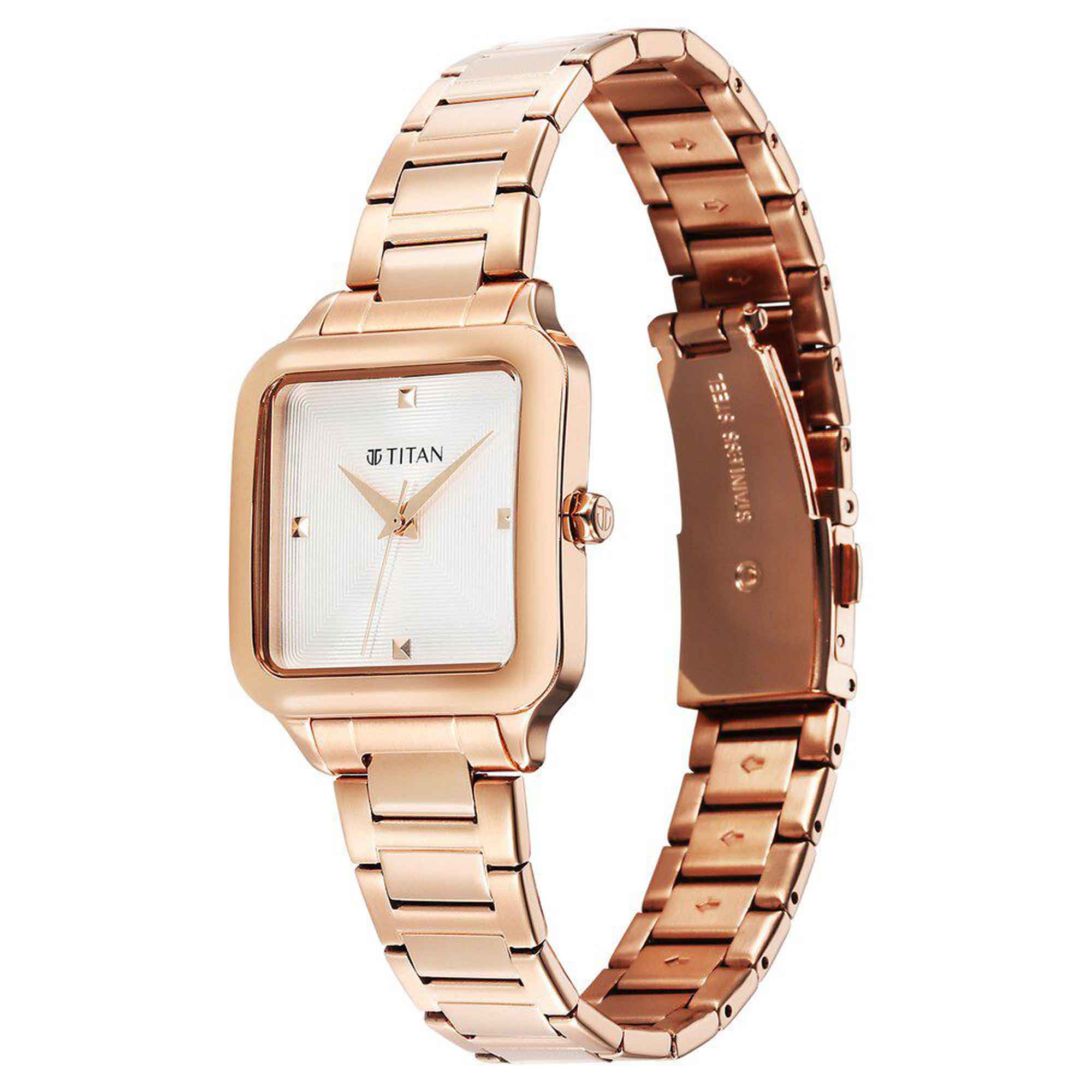 Picture of Titan Horizon Quartz Analog White Dial Stainless Steel Strap Watch For Women