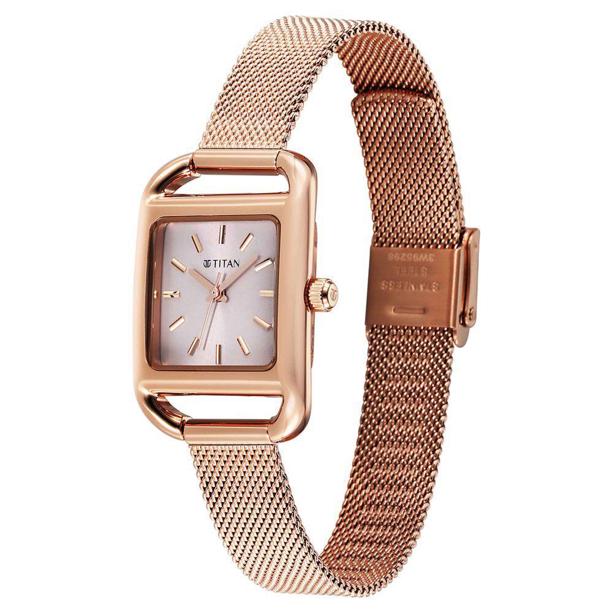 Picture of Titan Horizon Quartz Analog Pink Dial Stainless Steel Strap Watch For Women