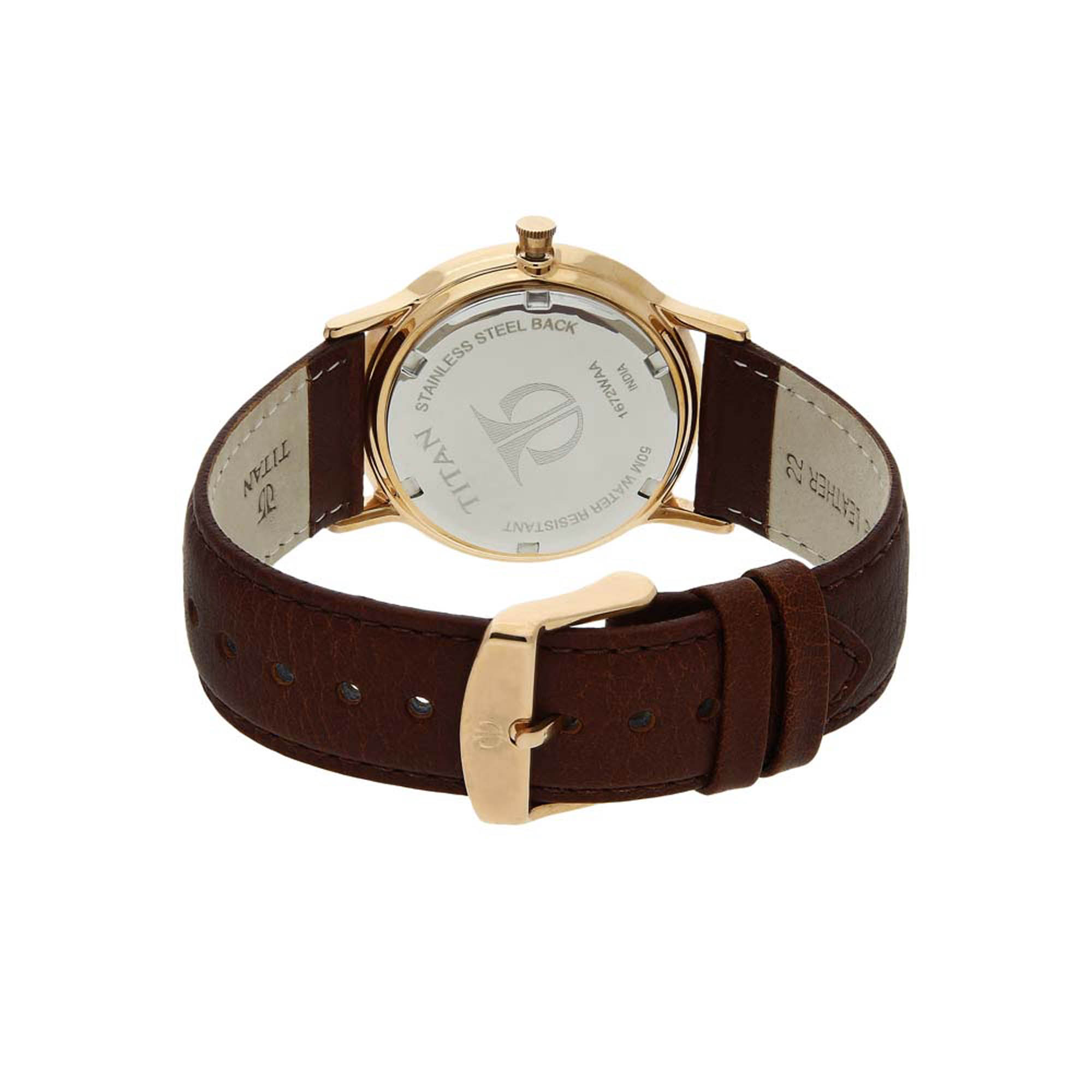 Picture of Champagne Dial Leather Strap Watch