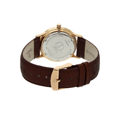Picture of Champagne Dial Leather Strap Watch