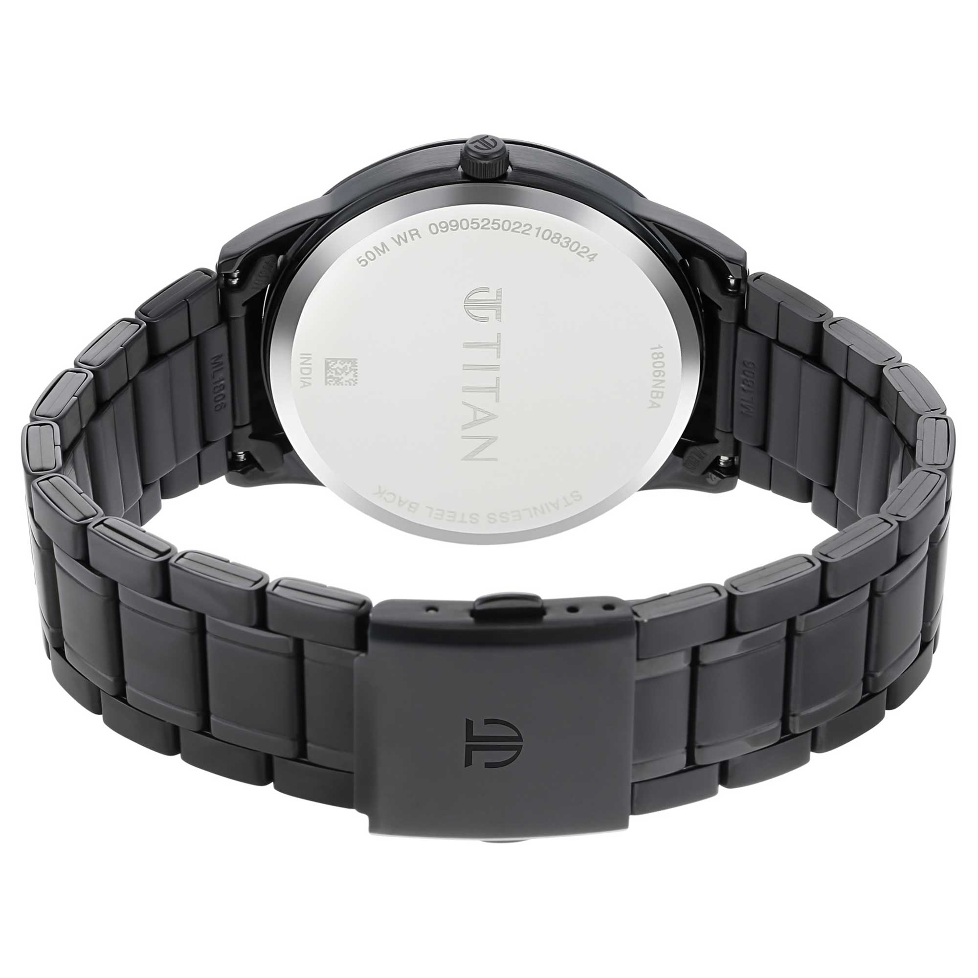Picture of Workwear Watch with Black Dial & Metal Strap