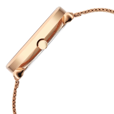 Picture of Titan Neo Analog with Day and Date Mother Of Pearl Dial Rose Gold Color Stainless Steel Strap Watch For Women