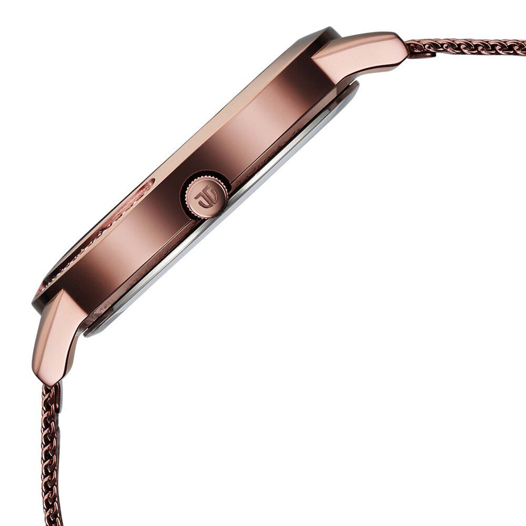 Picture of Titan Razzle Dazzle Quartz Analog Brown Dial Stainless Steel Mesh Strap Watch For Women