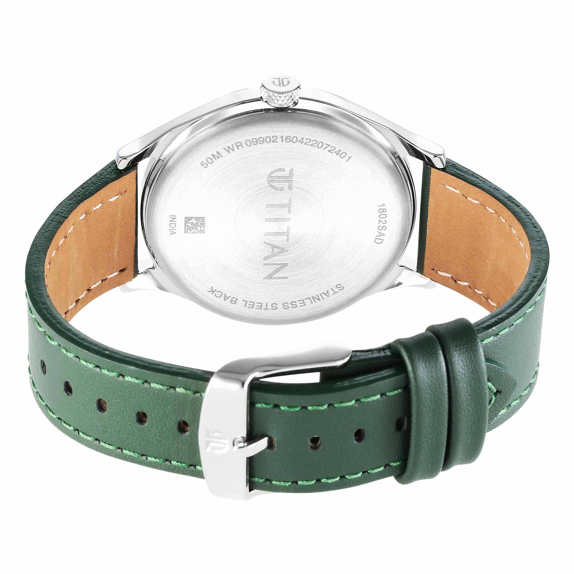 Picture of Urban Silver White Dial Leather Strap Watch