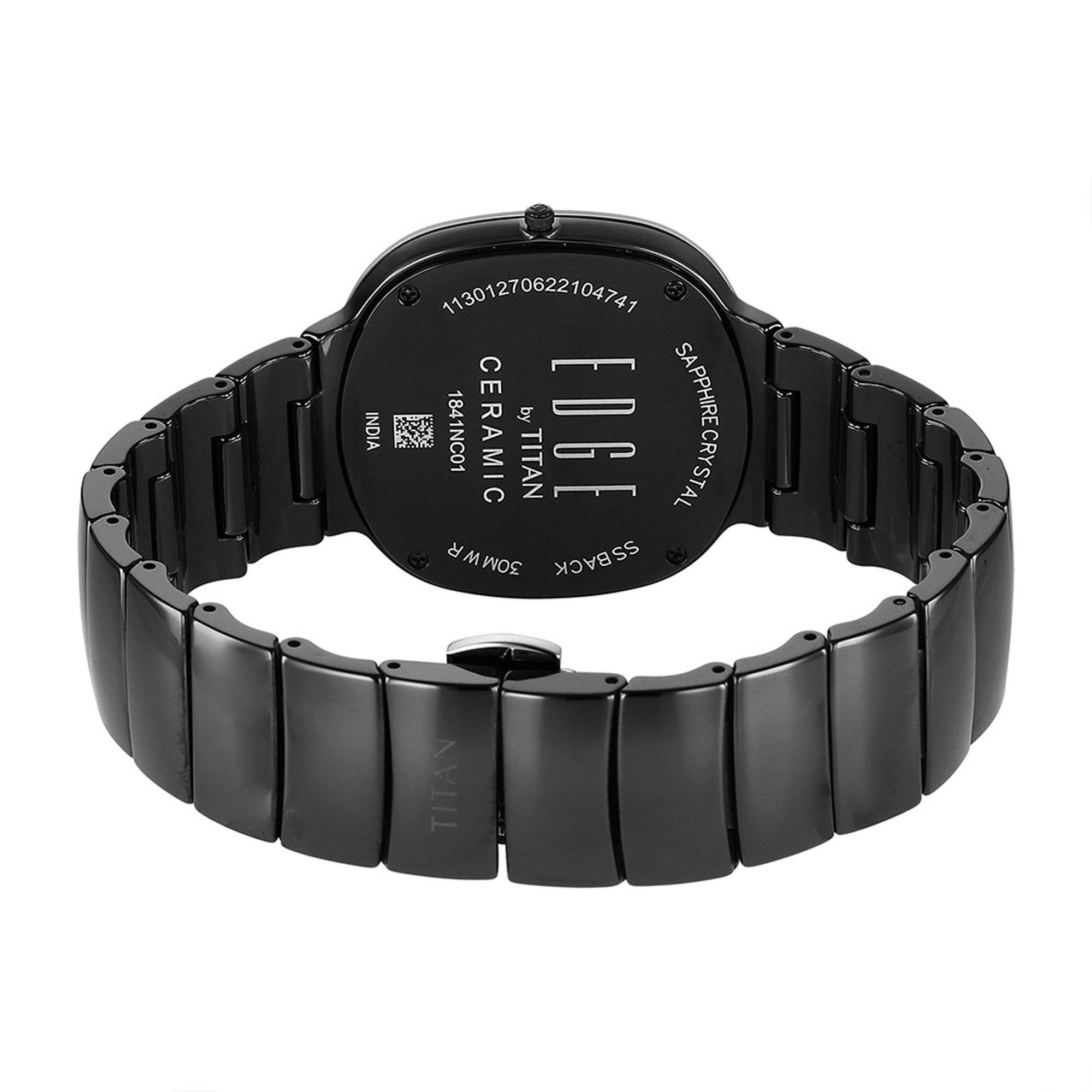 Picture of Edge Squircle Black Dial Ceramic Strap Watch