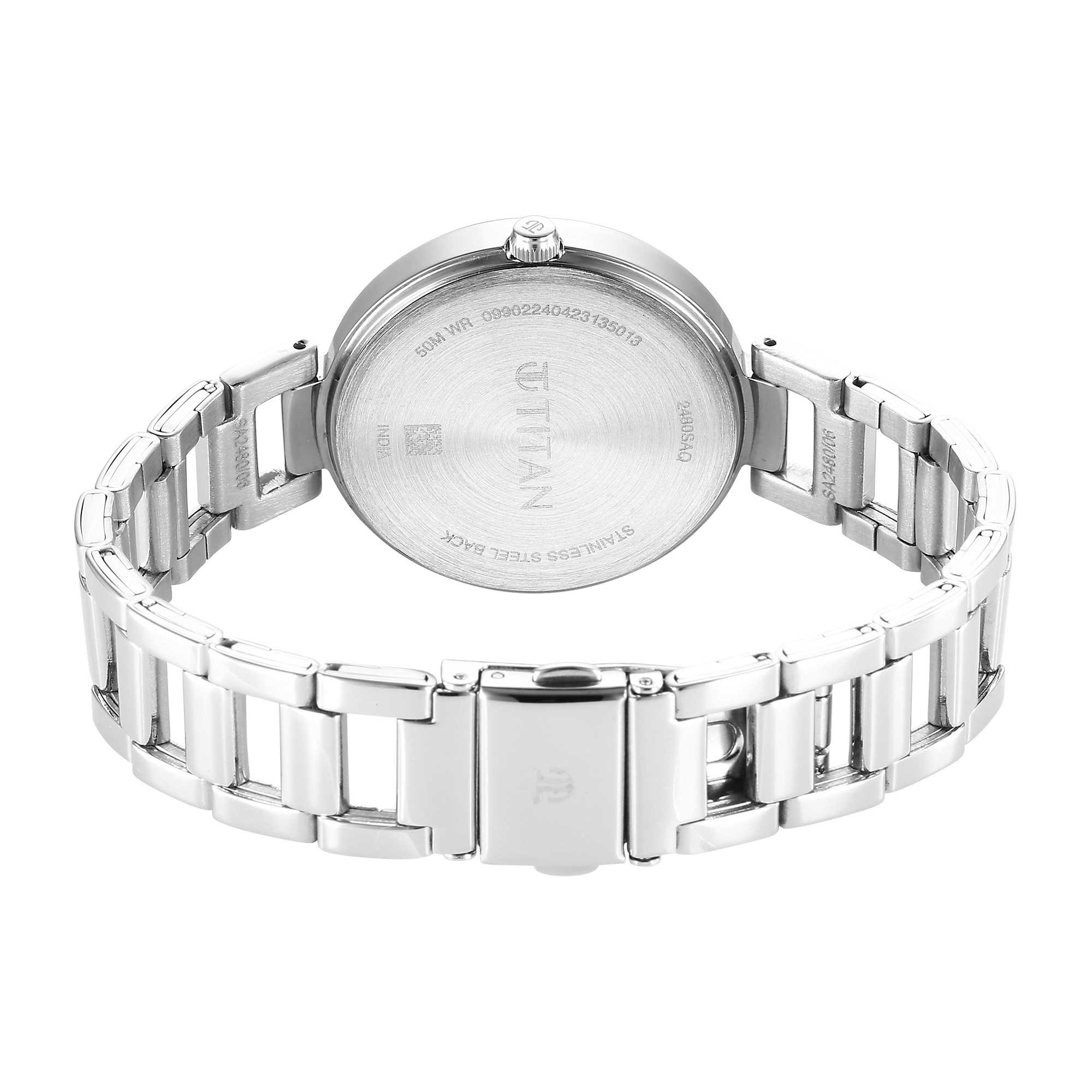 Picture of Titan Workwear Quartz Analog Silver Dial Silver Stainless Steel Strap Watch for Women