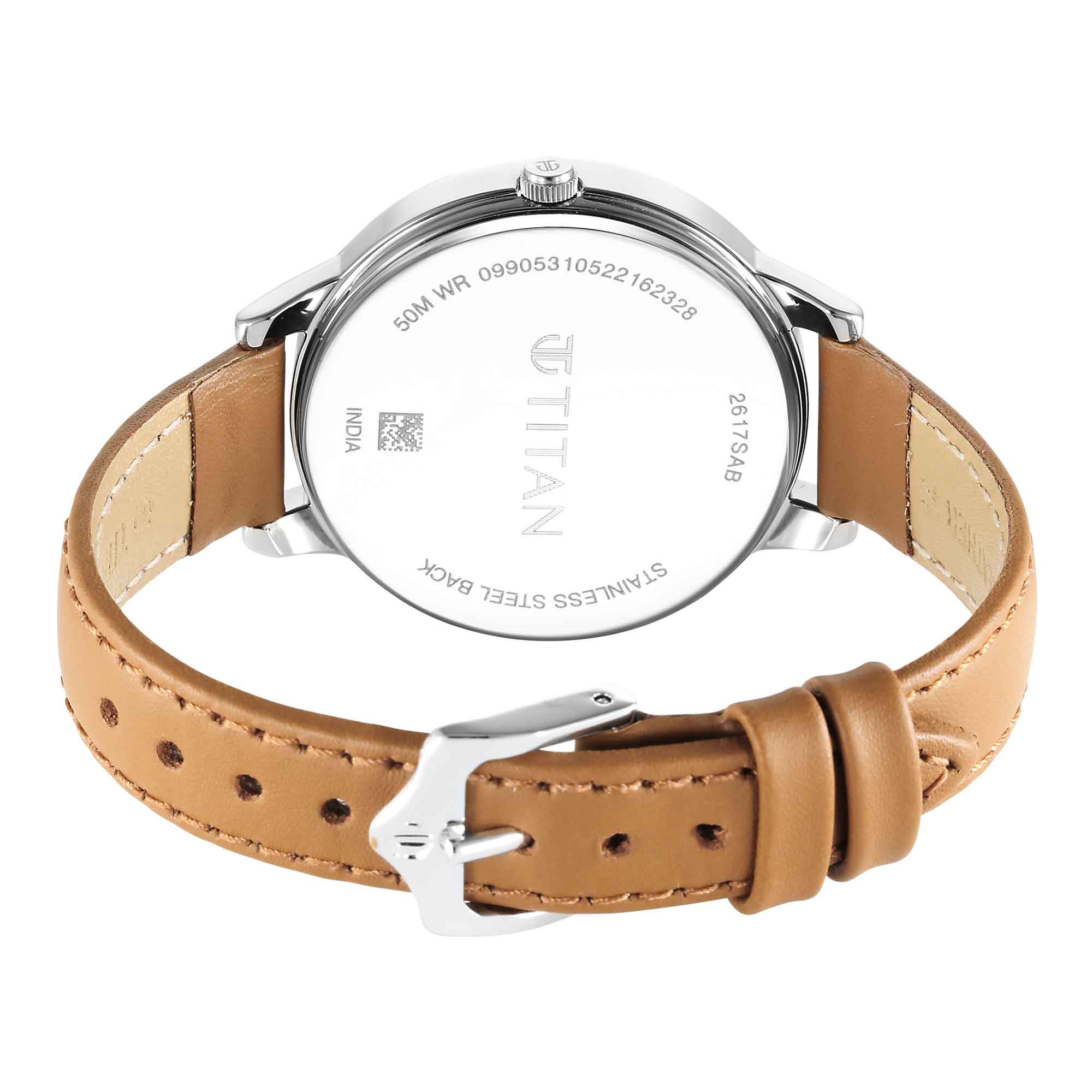 Picture of Urban Silver White Dial Leather Strap Watch