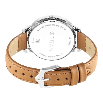 Picture of Urban Silver White Dial Leather Strap Watch