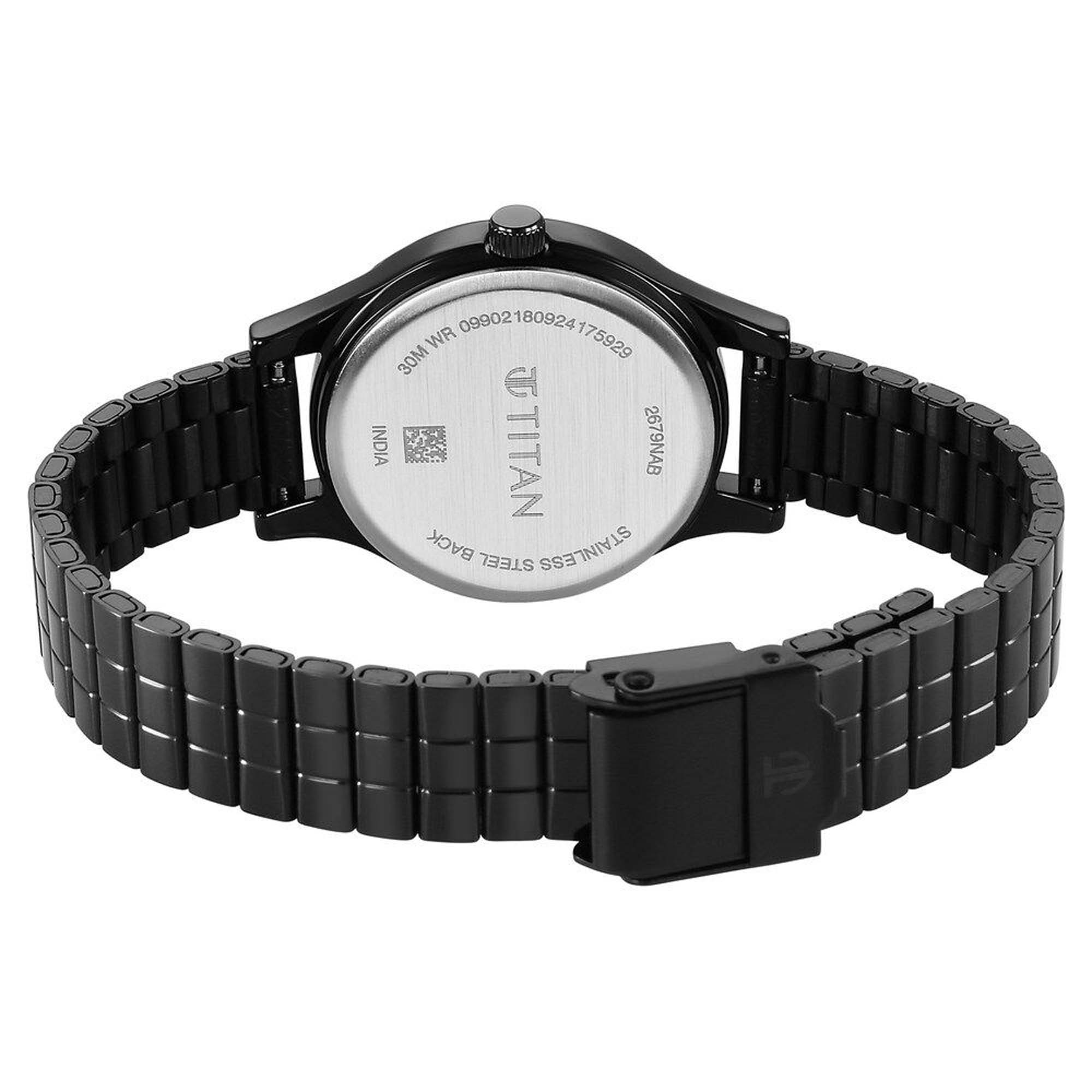 Picture of Titan Karishma Quartz Analog Blue Dial Black Stainless Steel Strap Watch For Women