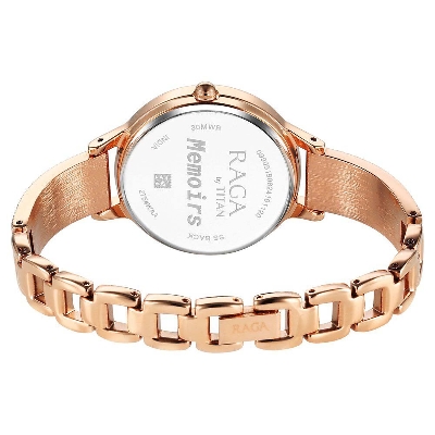 Picture of Titan Raga Memoirs Quartz Analog White Dial With Rose Gold Color Metal Strap Watch For Women
