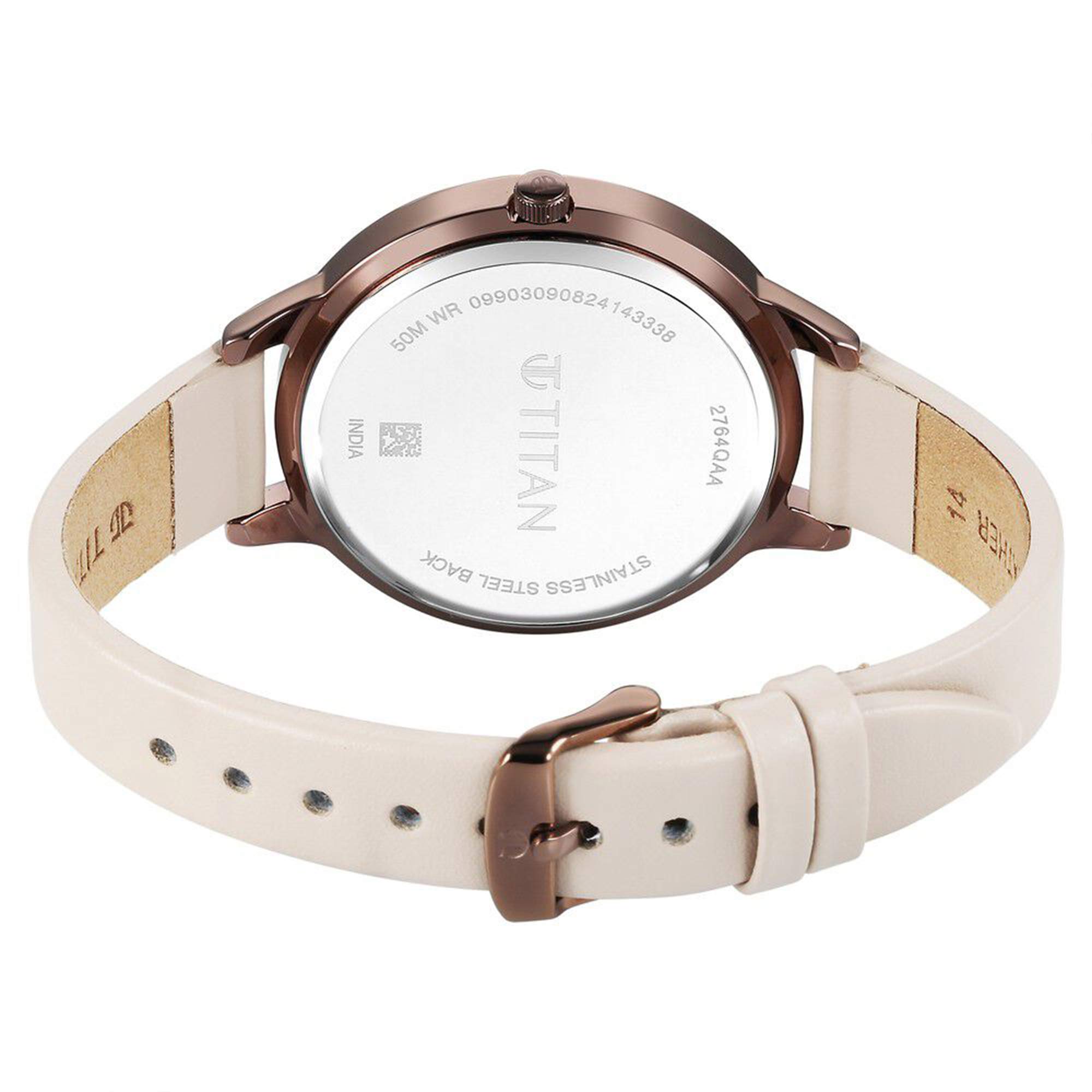 Picture of Titan Razzle Dazzle Quartz Analog Brown Dial Leather Strap Watch For Women