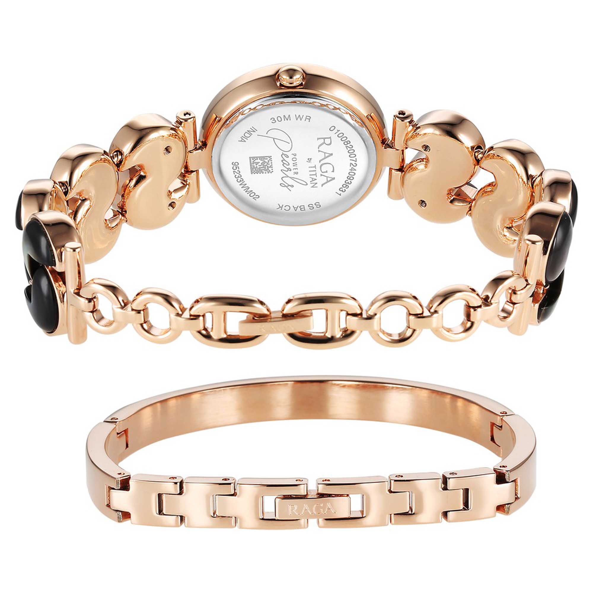 Picture of Titan MOP Round Dial Rose Gold Strap Watch For LAD