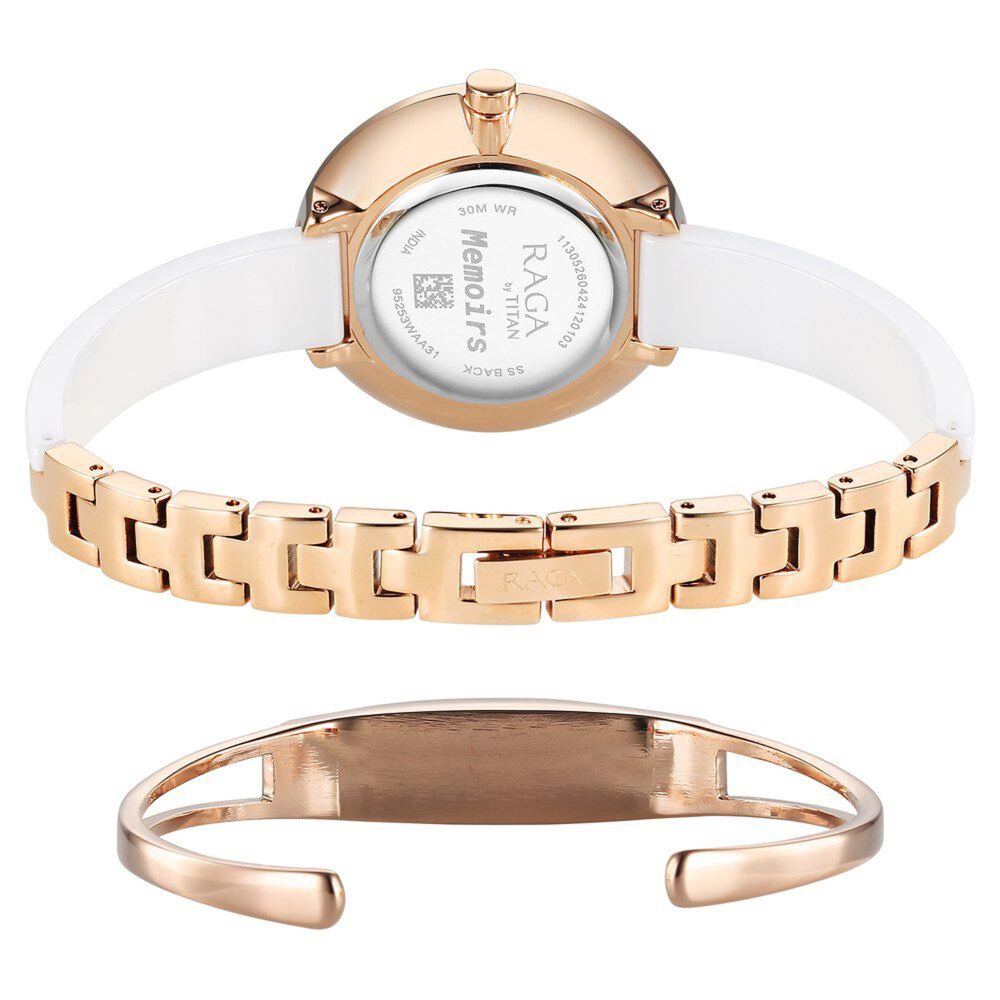 Picture of Titan Raga Memoirs Quartz Analog Mother Of Pearl Dial With White Ceramic Strap Watch For Women