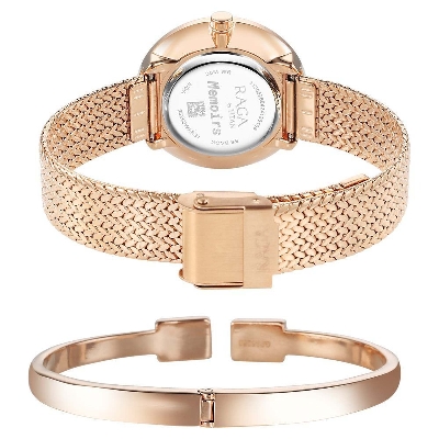 Picture of Titan Raga Memoirs Quartz Analog Mother Of Pearl Dial With Rose Gold Metal Strap Watch For Women