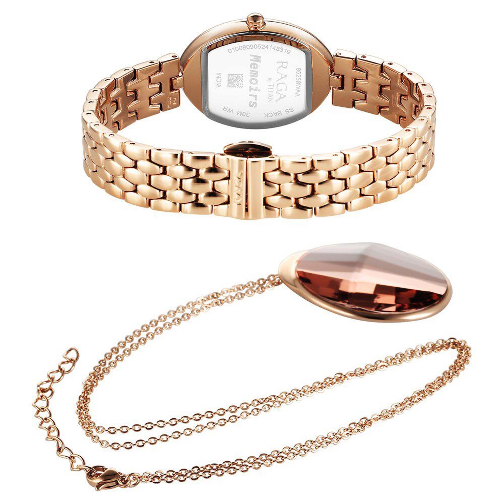 Picture of Titan Raga Memoirs Quartz Analog Mother Of Pearl Dial With Rose Gold Metal Strap Watch For Women