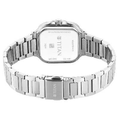 Picture of Titan Slim Square Quartz Analog with Date Blue Dial With Silver Color Stainless Steel Strap Watch For Women