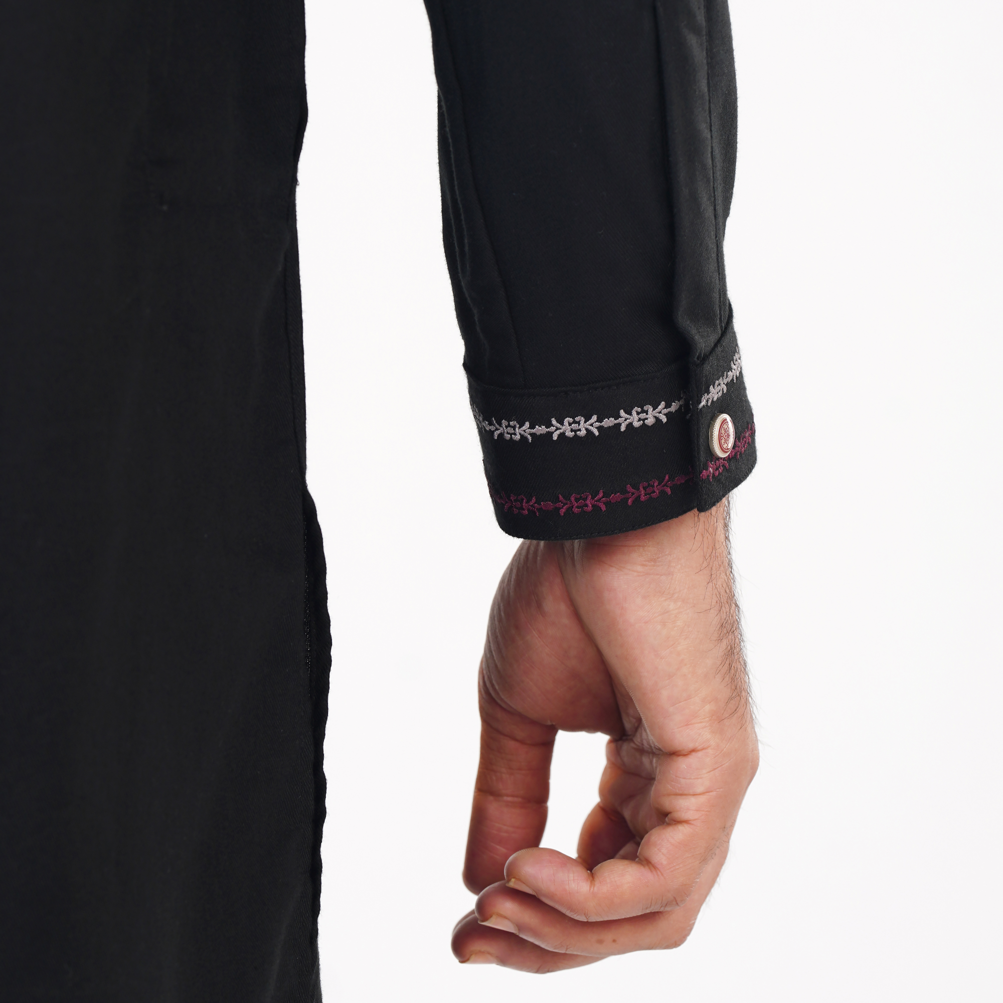 Picture of Black Cotton Flow Panjabi(Black)