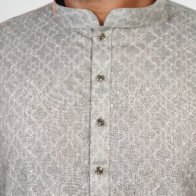 Picture of Olive grey Cotton Flow Panjabi(olive grey)