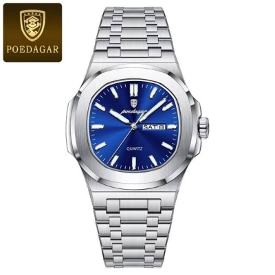 Picture of Poedagar 853 Watch For Men-Silver Blue