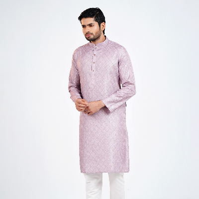 Picture of Light Purple Cotton Flow Panjabi(Light Purple)