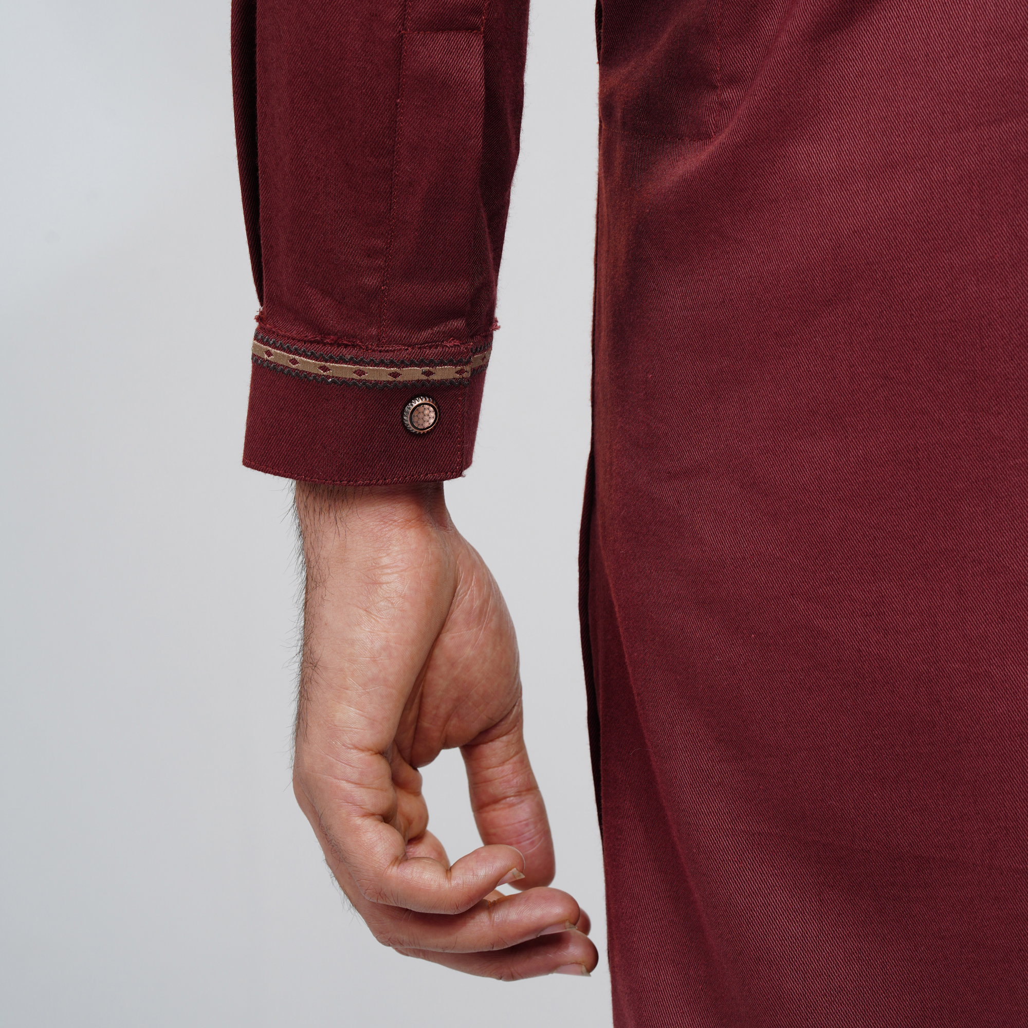 Picture of Maroon Cotton Flow Panjabi(Maroon)