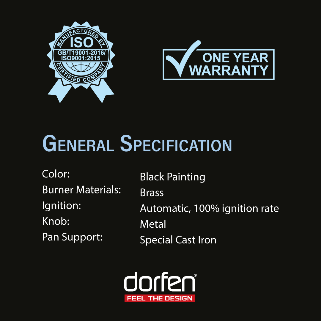 Picture of DORFEN Glass Gas Stove with 2-Burners - 31x18